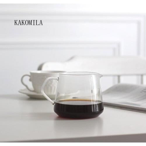 600ML Glass Coffee Sharing Pot Heat Resistant Hand Brewing Coffee Pot Pour Over Coffee Kettle Transparent Ice Drip Coffee Pot