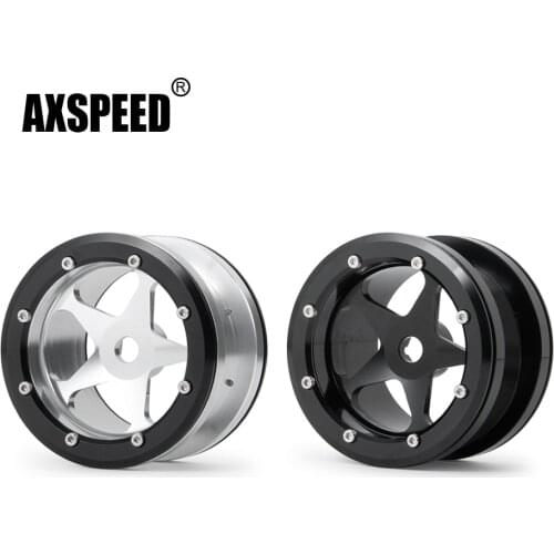AXSPEED 2.2 inch Aluminium 40mm Thickness Beadlock Wheels Rims Hubs for Axial Wraith 90018 1/10 RC Crawler Car Model Accessories