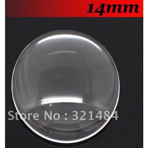 Free ship! 14mm 1000PCS Flat back Round Clear Glass Cabocon Glass Dome Seals Cameo For Pendant Settings