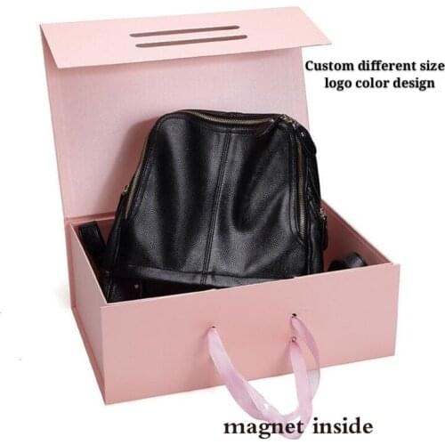 Custom paper box gift packing box Logo Luxury Clothes Shirt Bag Shoes Gift Boxes Paperboard Foldable Boxes with Ribbon magnet