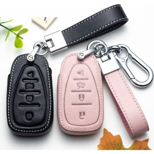 Leather For Car Key Case Auto Key Protection Cover For Chevrolet New Malibu XL Equinox Car Holder Shell Car-Styling Accessories
