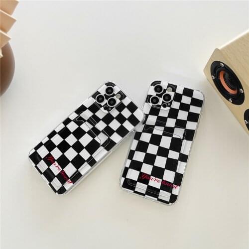 Wallet 2 In 1 Case For iPhone 11 Pro Max XR X XS Max 7 8 Plus Soft Tpu Gridding Black White Card Holder Slot Bags For 12 Cases