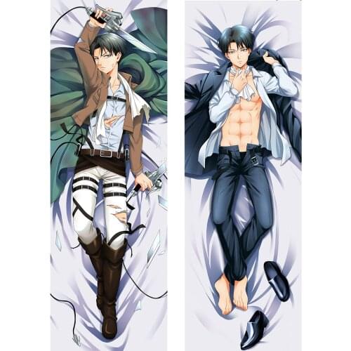 Anime Attack on Titan Hugging Body Pillow Case Shingeki No Kyojin Eren Jaeger Ackerman Levi Dakimakura Pillow Cover Peachskin