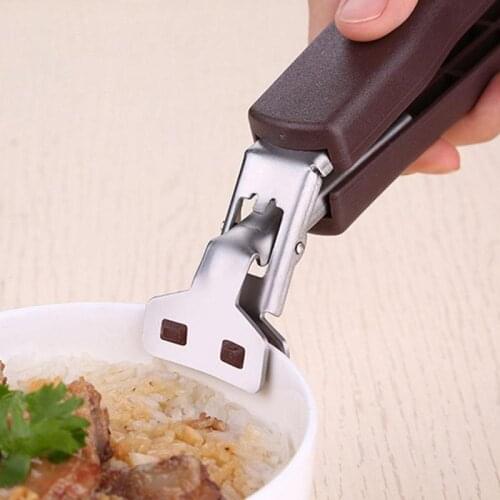 Bowl Spoon Utensil Holder Dish Clamp Pot Pan Gripper Clip Hot Dish Plate Bowl Clip Tongs Silicone Handle Kitchen Tool Supplies