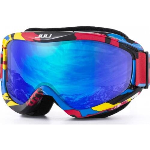 Childrens Ski Goggles MAXJULI Brand Professional Skiing Goggles Double Layers Lens Anti-fog UV400 Snow Goggle Fits Over Glasses