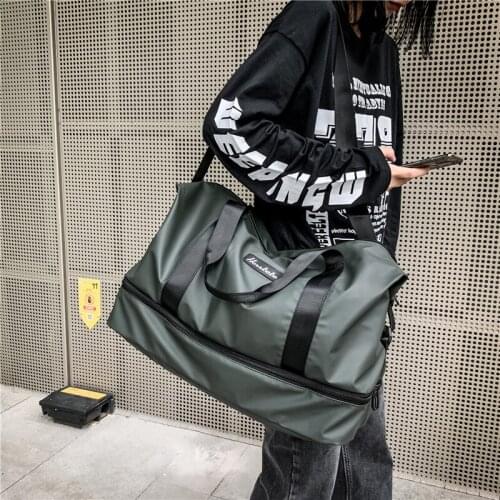 YILIAN Short trip travel bag light independent shoe position handbag Oxford cloth large capacity fitness travel bag