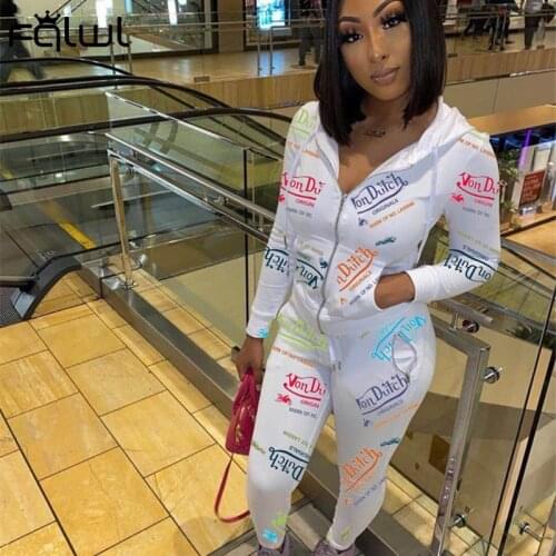 FQLWL Sweat Suit Matching Set Hoodie Jacket Women Joggers Sweatpants Female Fall Bodycon Tracksuit 2 Two Piece Set Women Outfits