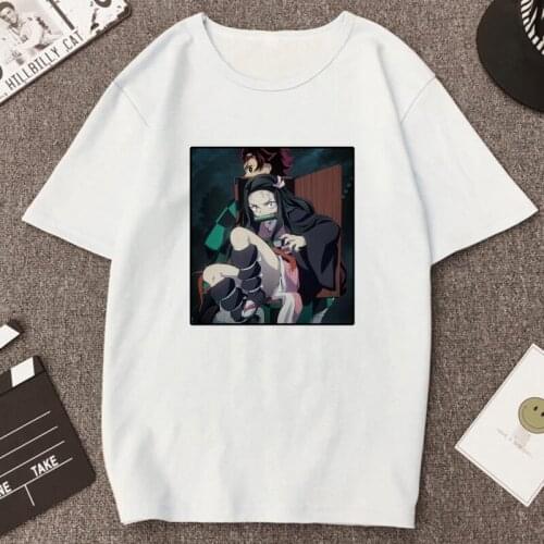 Hot Sale Kimetsu No Yaiba Demon Slayer Womens Anime T Shirt Cool Inosuke Printed Kawaii Nezuko Summer Fashion Tops Manga T Shirt