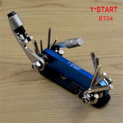Y-START Bicycle Tools sets Multi-tools for Riding Outdoor EDC tools with torix and chain disassembly Aluminum alloy handle BT04