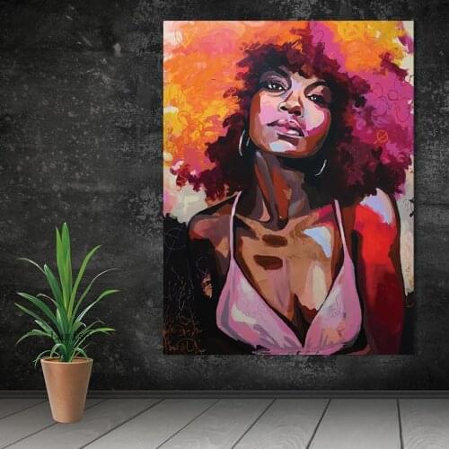 Canvas Oil Painting Colorful Figure Portrait Picture Home Decor Abstract Black Sexy Women Poster and Prints Bedroom Artwork