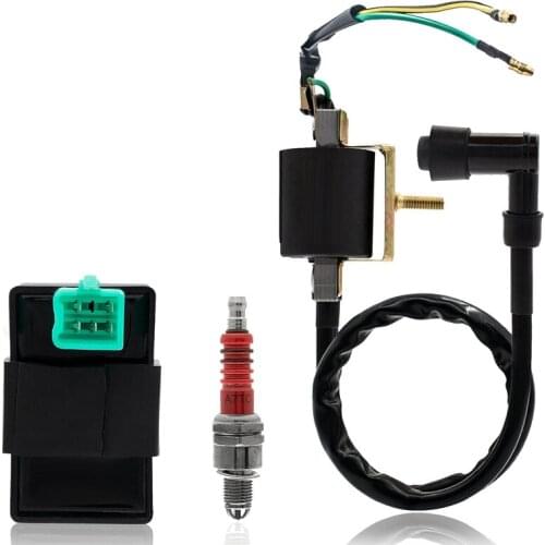 Ignition Coil 5-Pin CDI Box Spark Plug Kit for 50Cc 70Cc 90Cc 110Cc 125Cc Dirt Bikes, Quad, ATVs, Taotao SunL Coolster