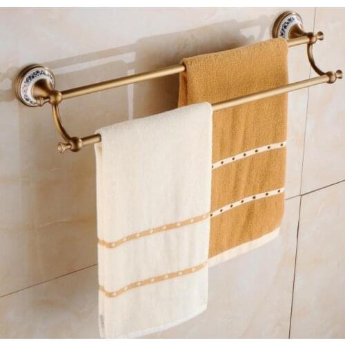 Space aluminum towel rack towel bar bathroom racks European antique blue and white porcelain bathroom pendant set