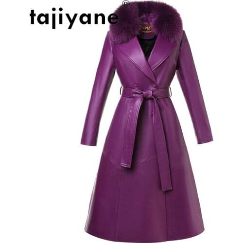 Tajiyane Real Fox Fur Collar Jackets Womens Genuine Sheepskin Coats Woman 90% White Duck Down Jacket Elelagnt Abrigos TN1506