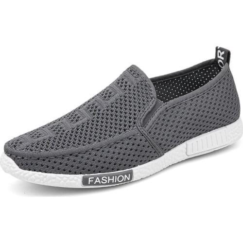 2021 Summer Breathable Soft Bottom Deodorant Mens Shoes Flying Woven Mesh Shoes Casual All-match Sports Shoes