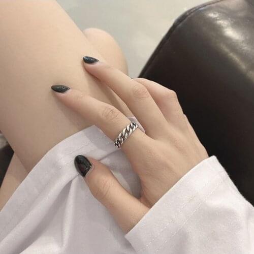 2020 New Korean Style Fashion All-match Chain Clause Open Ring Retro Ladies Ring