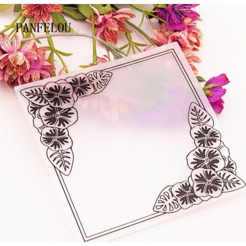 PANFELOU Flower leaf label Embossing folders Plastic For Scrapbooking DIY Template Fondant Cake Photo Album Easter Card Making