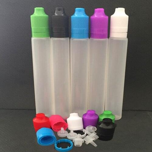 Popular New Refillable Bottles childproof tamper cap 30ml E Liquid Bottles with Long Dropper Plastic Empty Pen Style Bottle