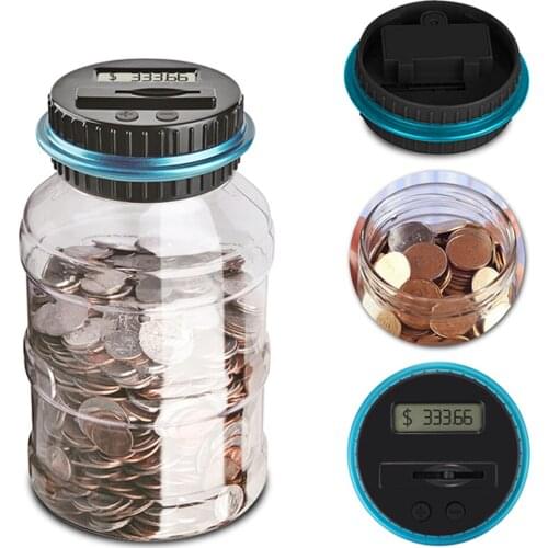 PPYY NEW -Electronic Digital Coin Counter Automatic Money Counting Jar Saving Piggy Bank