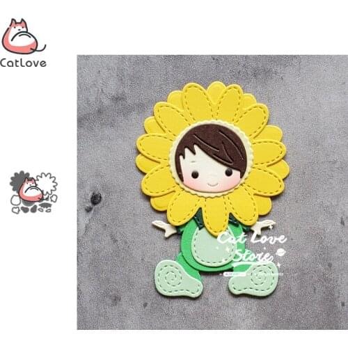 Catlove Sunflower Baby Flower Metal Cutting Dies Scrapbooking Stencil Die Cuts Card Making DIY Craft Embossing New Dies For 2020