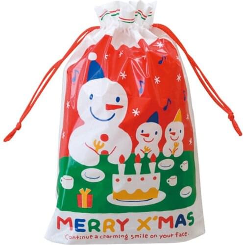 Christmas gift wrapping bag,Merry X'mas gift Drawstring Bag -Snacks,Party, Favor,Gift,Plastic Package Bag 5pcs/lot