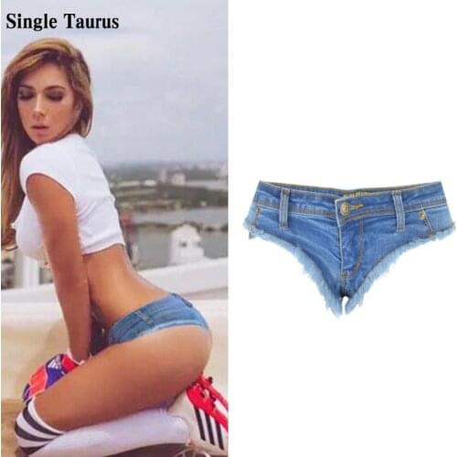 Low Waist Sexy Club Shorts Jeans Feminino 2021 Summer Briefs Denim Shorts Party Bare Buttocks Beach Ropa Mujer Vetement Femme