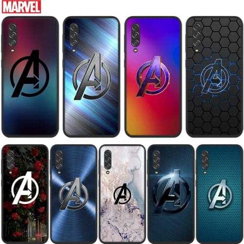 Marvel Avengers Logo Marble For Samsung Galaxy A90 A80 A70S A60 A50S A40S A30S A20E A10S A2 Core 5G Black Soft Phone Case