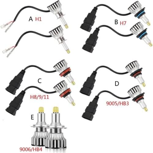 2020 New H1/H7/H8 H9 H11/9005/9006 LED Car Headlights Bulbs 24LED 120W Bulbs 6500K 360 Degree Illumination Car Headlight
