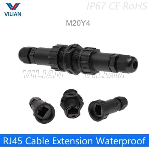 RJ45 Waterproof connector Metal shielded Outdoor network cable extension butt joint straight in interface 1 unit
