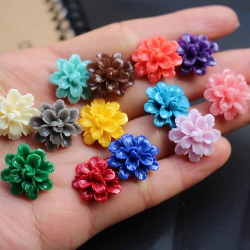 10Pcs 17mm Artificial Coral Double Layers Flower beads Beige Color Loose beads for Jewelry making