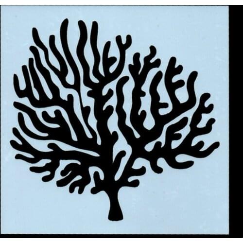 13*13 Coral tree Layering Painting template Stencils graffiti hand board hollowed out photo album graphic spray painting tool