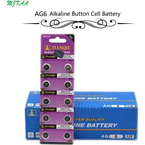 200Pcs=20Card AG6 Promotion For watch Button Battery 371 d371 605 sr920sw sr69 alkaline cocell button battery