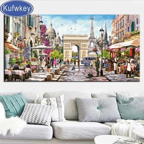 200x100cm 5d diy diamond painting Romantic Paris street scenery diamond mazayka embroidery sale full square round drill decor