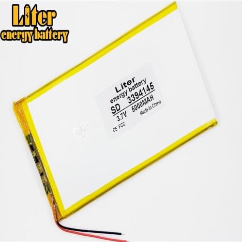 3.7V 5000mAh 3394145 Lithium Polymer Li-Po li ion Rechargeable Battery cells For Mp3 MP4 MP5 GPS PSP mobile bluetooth