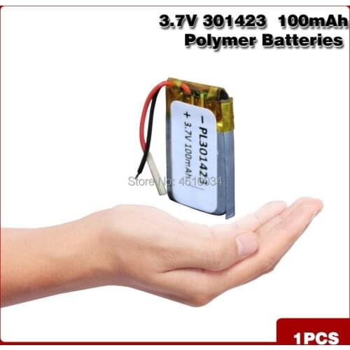 3.7V polymer lithium battery 301423 For MEIZU MP3 Bluetooth headset general rechargeable 100MAH toys DIY