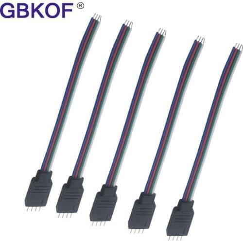 5pcs 4pin 5Pin LED Cable Male Female Connector Adapter Wire For 5050 3528 SMD RGB RGBW led strip light RGB RGBW LED Controller
