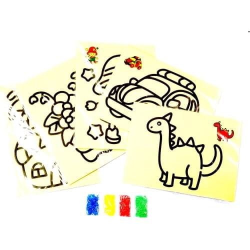 5 pcs kids DIY Magic Scratch Artwork Doodle Sand Painting Montessori Cards Early Educational Learning Creative Drawingpaper Toys