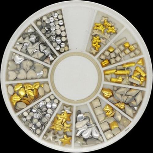 9 Style Nail Art Decorations Metal Rivets Colorful Nail Rhinestone Bead Imitation Pearl DIY Manicure Nail Ornaments Jewelry