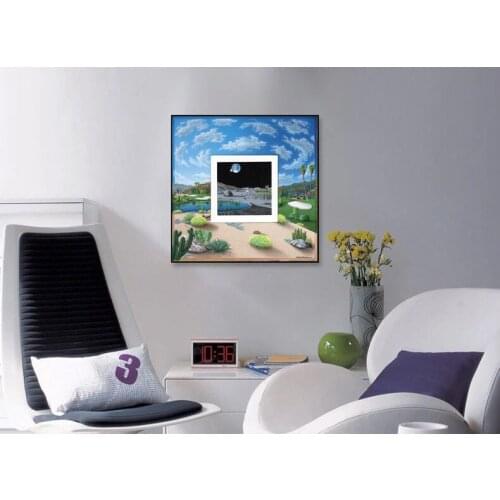 Abstract canvas painting mural prints posters modern decorative picture blue sky plants scenery picture Surrealism home art