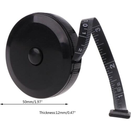 1.5m/60inch Black Tape Measures Dual Sided Retractable Tools Automatic ABS Flexible Mini Sewing Measuring Tape