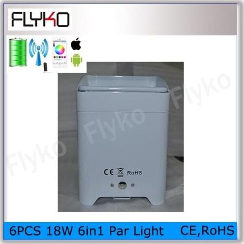 Free shipping Hot china RGBWAUV 6in1 battery powered wireless dmx 512 super bright 6pcs led bar light box