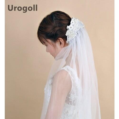 Noble Wedding Veil Elegant Wedding Veils Flowers Pearls Bridal Wedding Accessories For Women Party Dress Up