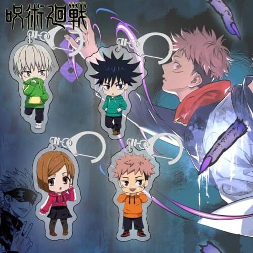 Keychain Man Jujutsu Kaisen Key Chain Women Pendant Key Ring Chain for Pants Jewelry Kids Cute Key Holder Fashion Acrylic Brelok