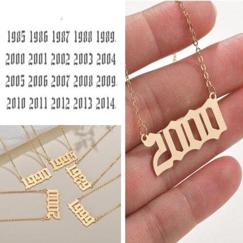 Cxwind 2020 Special Date Year Number Necklaces for Women Birth Pendant Necklace from 1989 to 2000 Chain Jewelry Gift
