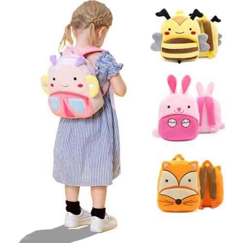 Kids Backpacks Plush Cartoon Animal Baby Kindergarten School Bag Boy Girl Storage Bags Children Travel Backpack Garden Bag