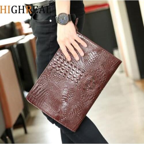 HIGHREAL Fashion Crocodile Womens Cutch Bag Pu Leather Women Envelope Evening Bag New Female Clutches Handbag bolsa feminina