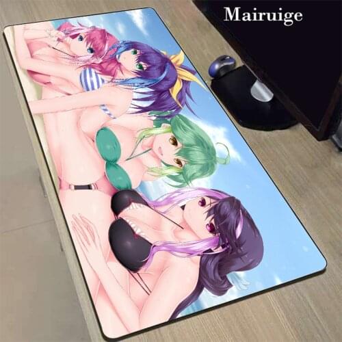 Mairuige Anime Cute Girl with Sexy Boobs Gaming Computer Mousepad Rubber Large L Xl XXL Carpet Big Mausepad PC Desk for Play Mat