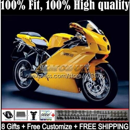Injection Bodys For DUCATI 749-999 749S 999S 62CL.36 749 999 S R 749R 999R 05 06 999 749 2005 2006 OEM Fairing kit Factor yellow