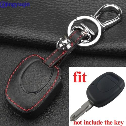 Jingyuqin maizhi 1 Button Remote Car Key Leather Case Key Cover for RENAULT Twingo Clio Kangoo Master FOB Styling