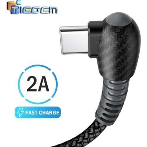 TIEGEM USB type C Cable 2A Fast Charging USB-C Cable for Xiaomi 8 5 6 Samsung S8 S9 Note 8 Note 9 for Xiaomi 2 mix 1 2 90 dregee