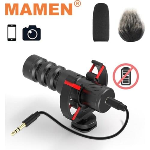 MAMEN MIC-08 Aluminum Alloy Shotgun Cardioid Video Microphone for Smartphone Canon Nikon DSLR Camera Vlog Recording Microphone